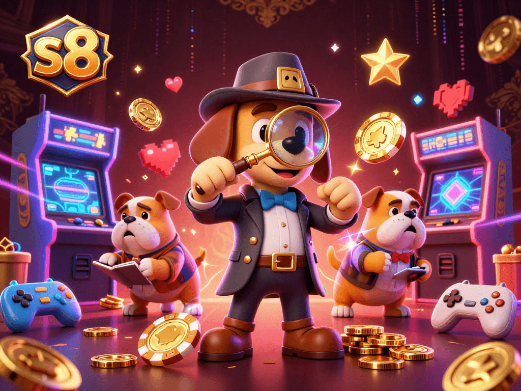 Join the exciting world of s8 as a detective uncovers poker chip clues in a vibrant casino scene.