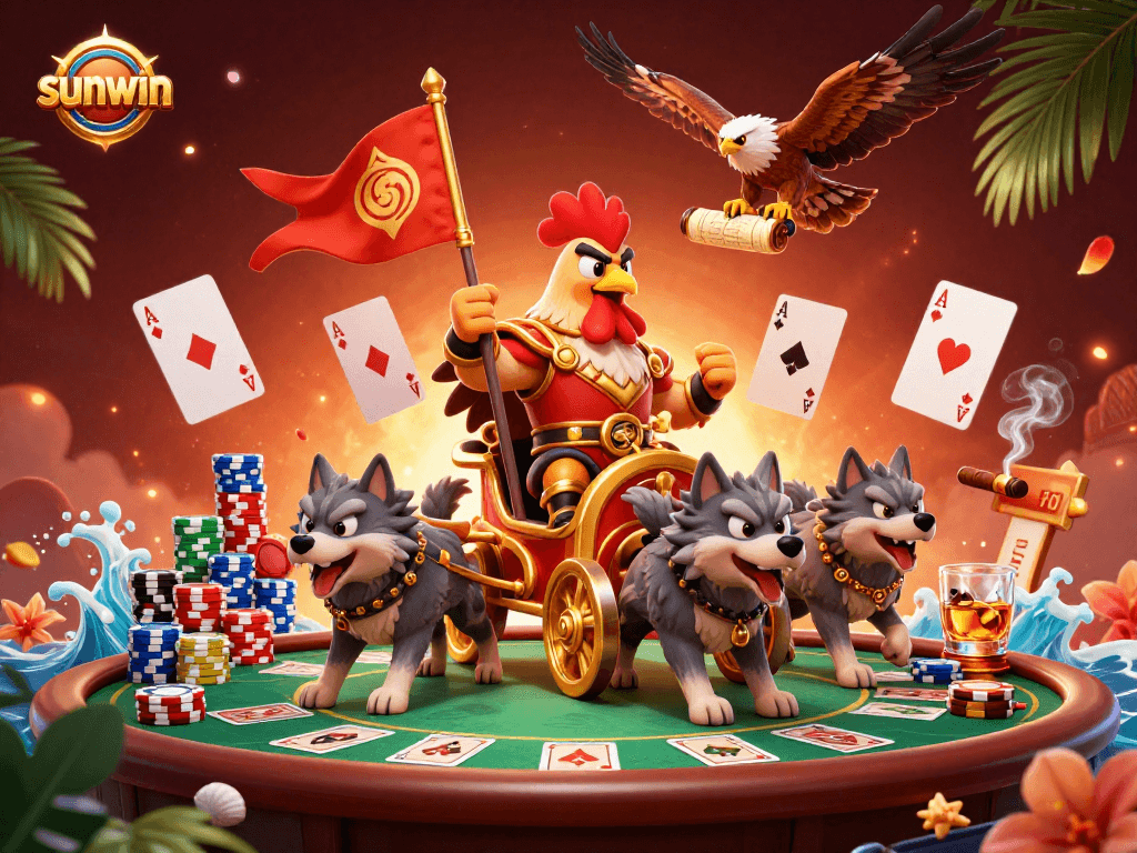 Play poker like a champion with sunwin's vibrant casino scene, showcasing exciting action.