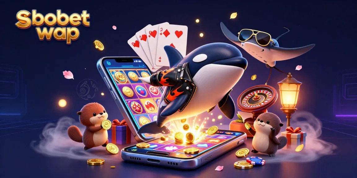 Engage in sbobet wap mobile betting with colorful casino elements and entertaining characters.
