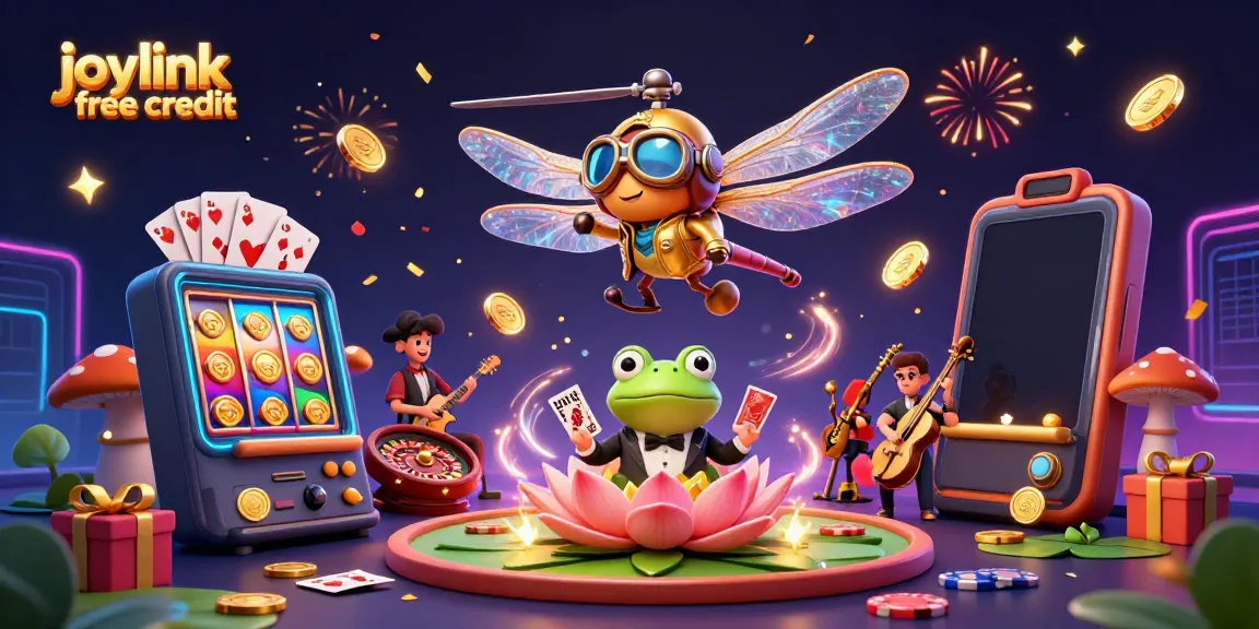 Experience the joylink free credit bonanza with vibrant casino scenes filled with excitement and action.