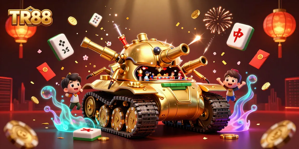 Experience the excitement of gaming at TR88 with a vibrant 3D casino scene featuring unique characters and elements.