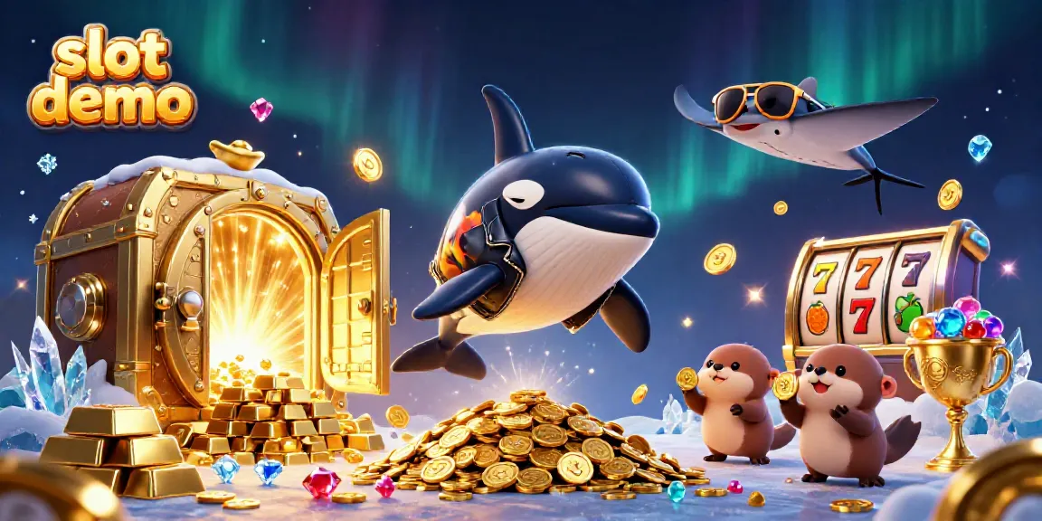 Slot demo menampilkan ikan orca keren dengan koin emas dalam ilustrasi 3D yang memukau.