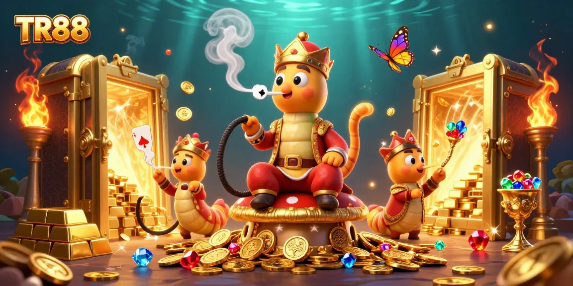 Experience the excitement of TR88 with a rich, vibrant casino illustration showcasing poker and treasure elements.