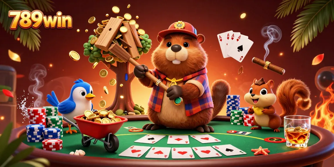 Experience winning on 789win with a vibrant 3D casino illustration showcasing coin-filled excitement.