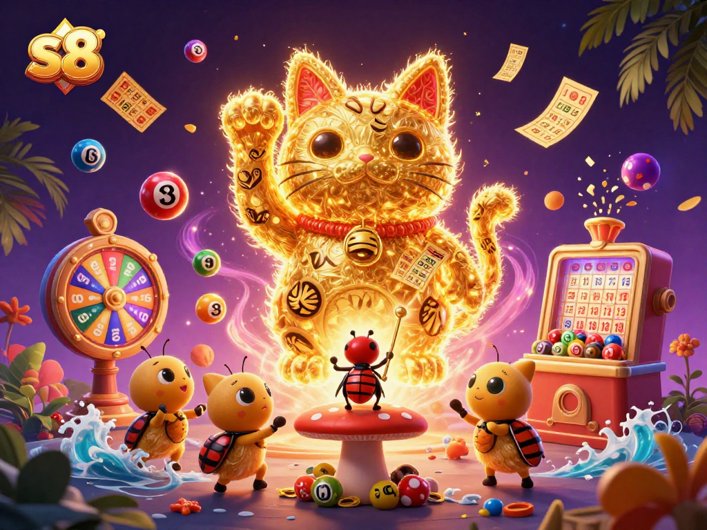s8 captivates players with a vibrant display of luck including a lucky cat and colorful game elements