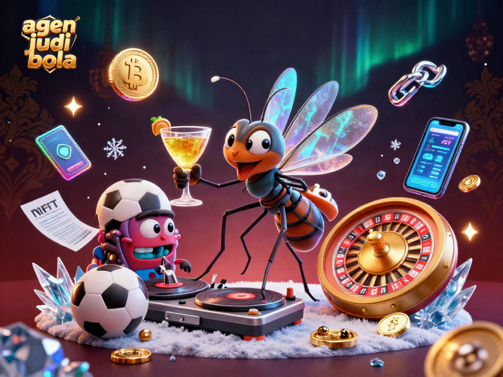 Engage in thrilling agen judi bola action with a vibrant 3D casino scene featuring dynamic sports elements.