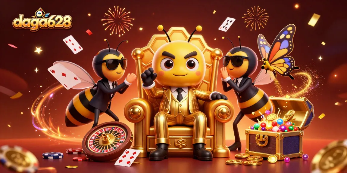 daga628 players engaging in thrilling casino action with a bumblebee mob boss and vibrant game elements