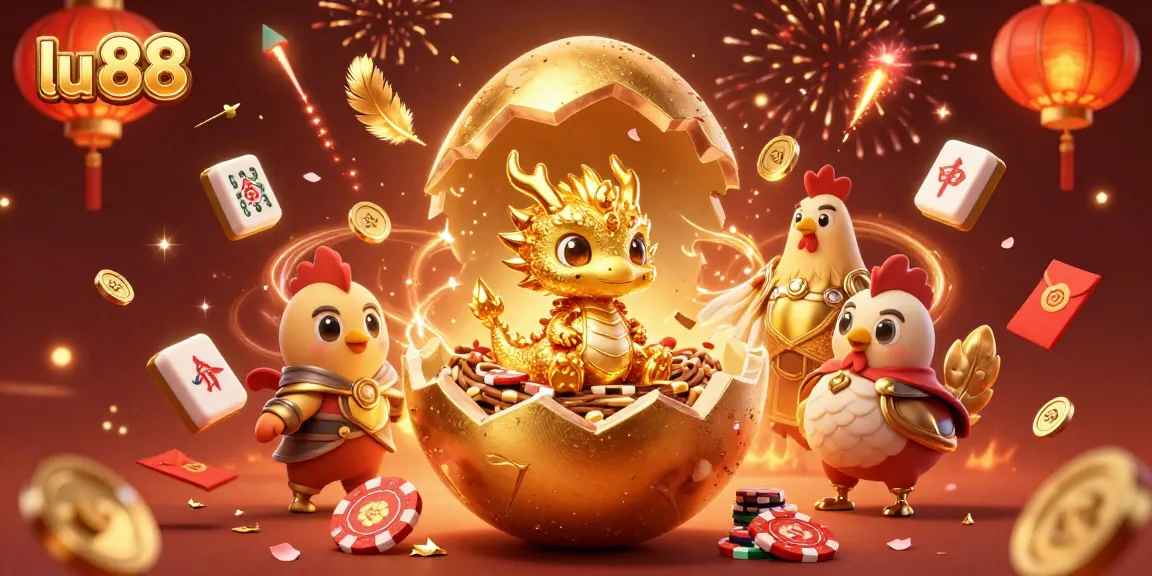 Experience the excitement at lu 88 with a dazzling baby dragon and gold poker chips!