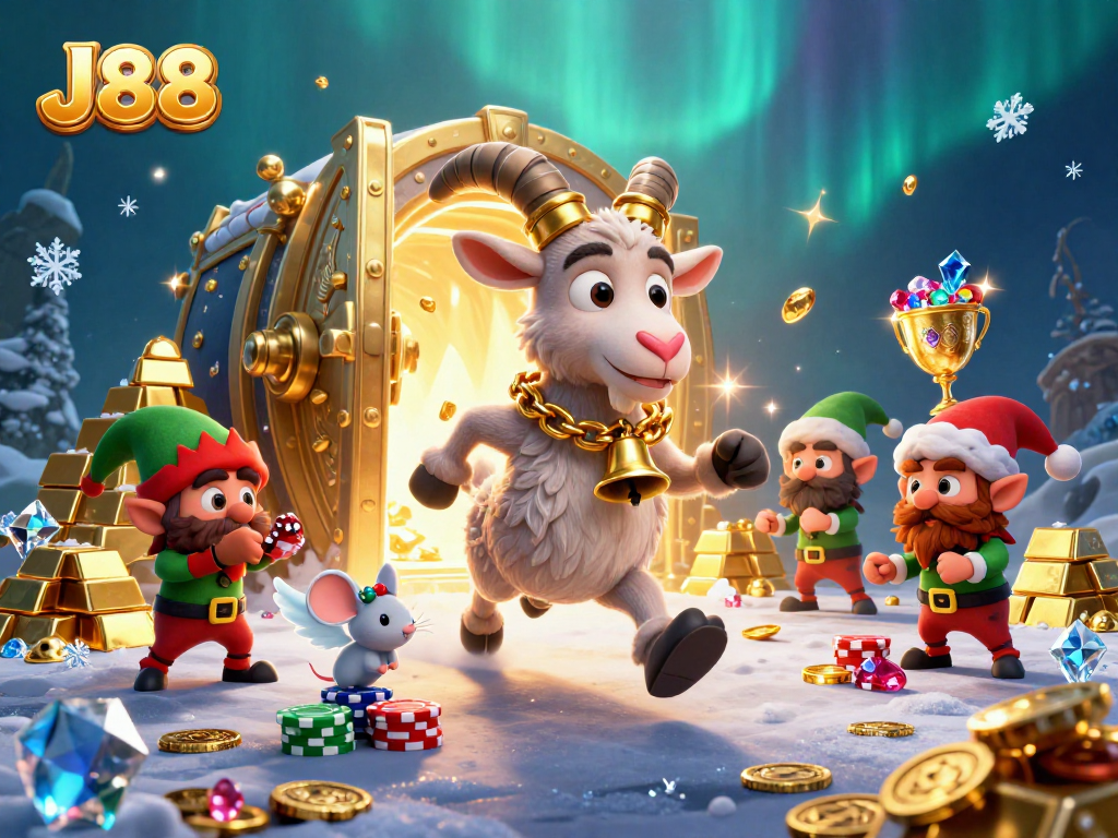 Experience thrilling gameplay at J88 with 3D cartoon characters in an exciting casino setting.