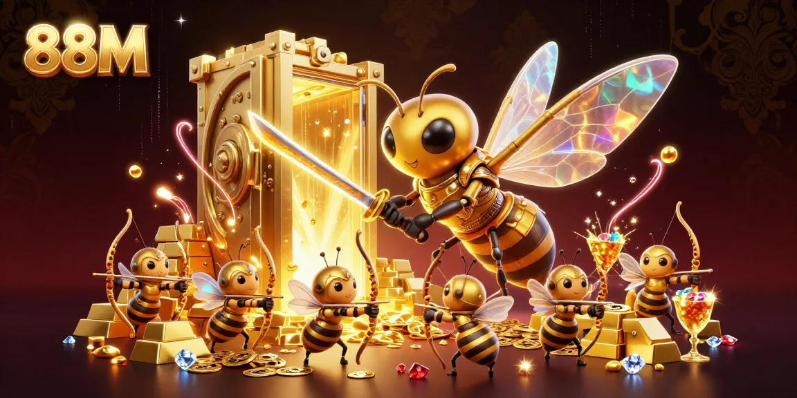 Engage with thrilling games at 88M's vibrant casino showcasing golden treasures and dynamic characters.