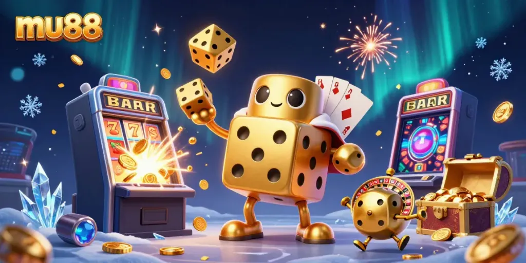 Engage with mu88's top casino games in a vivid, animated online gaming scene.