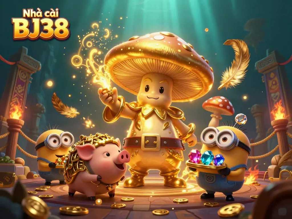 Experience thrilling games at Nhà cái BJ38, featuring enchanting characters and magical casino elements.