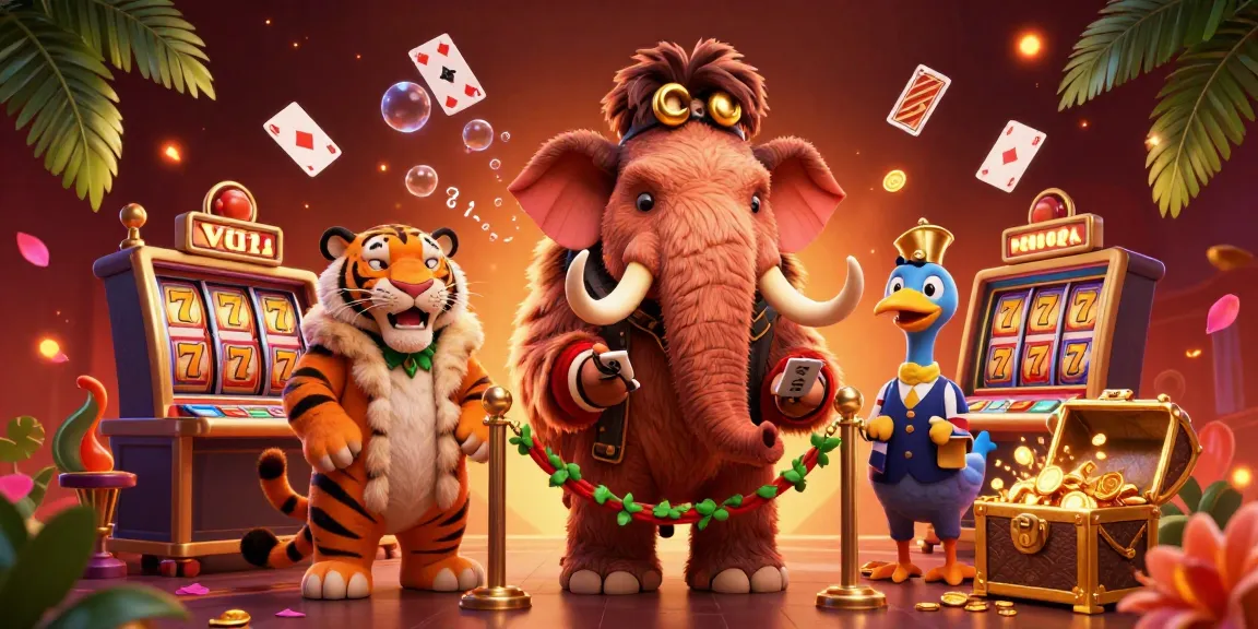 Experience thrilling moments with pakde4d featuring a mammoth bouncer and colorful casino elements.