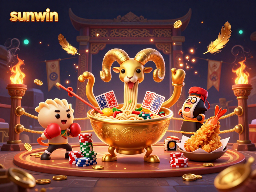 Experience winning excitement with sunwin's vibrant 3D casino scene featuring engaging characters and dynamic elements.