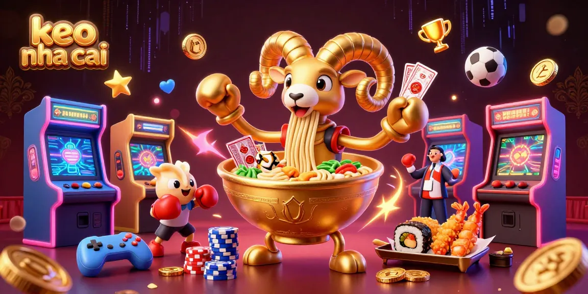 Experience thrilling keo nha cai action with cartoon characters and vibrant sports elements in a dynamic casino scene.