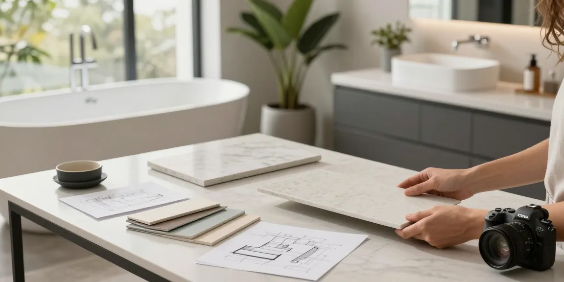 KKR solid surface products displayed in a modern bathroom design setting.