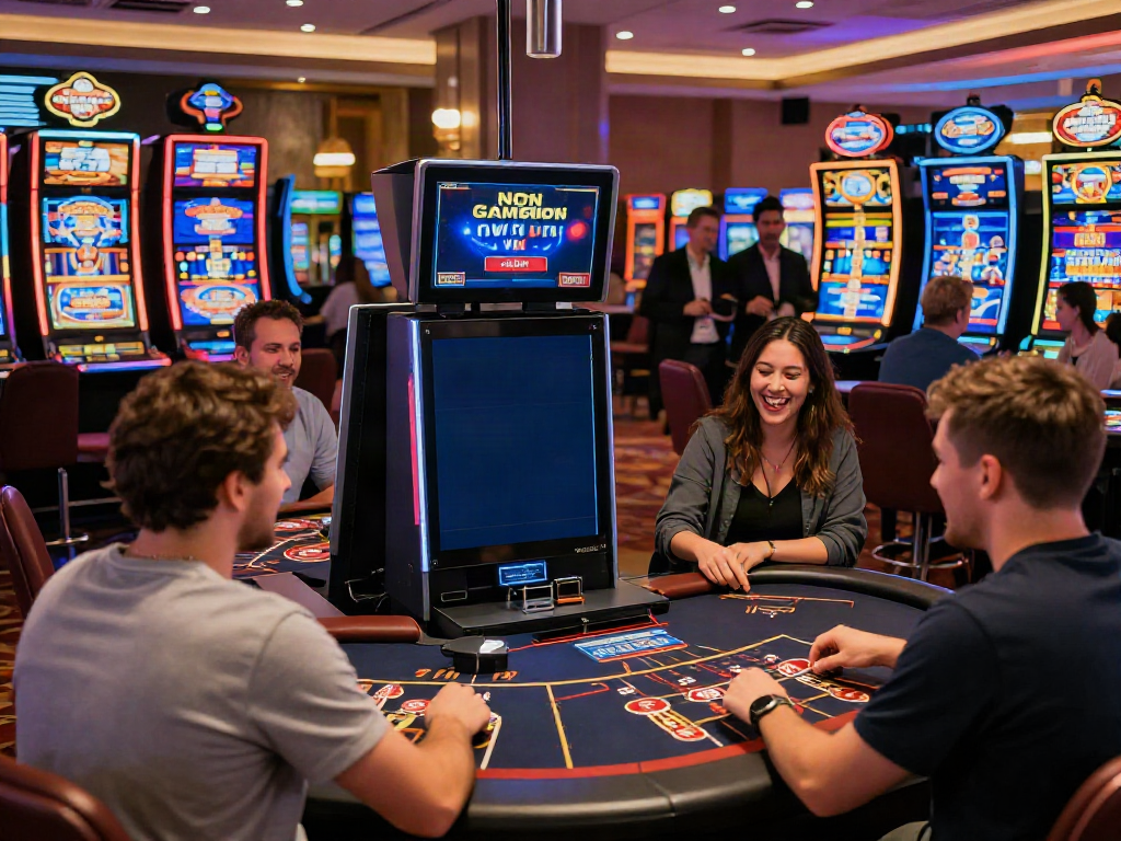 Players enjoying games at a lively non Gamstop UK casino.