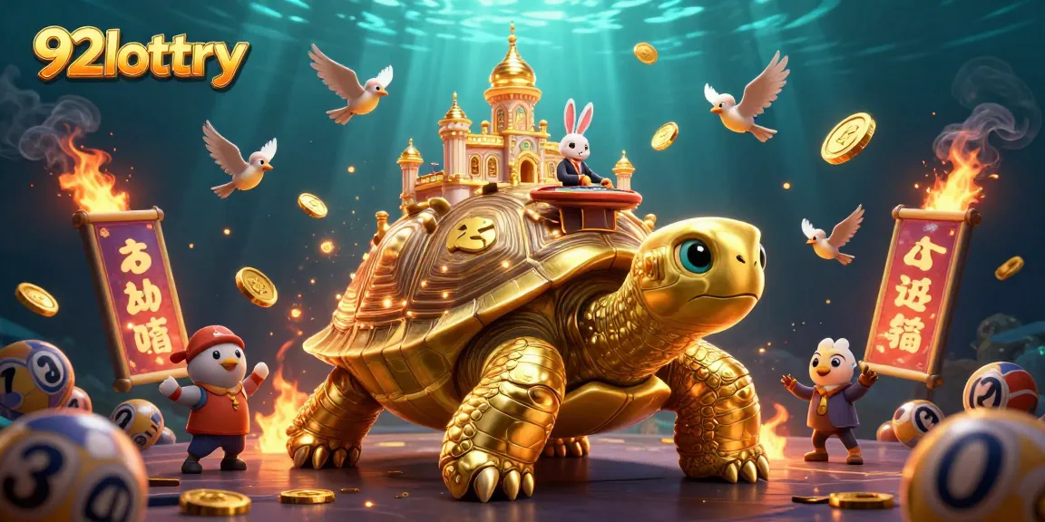 Engage with 92lottery's vibrant lottery excitement, featuring a golden tortoise casino and dynamic game elements.