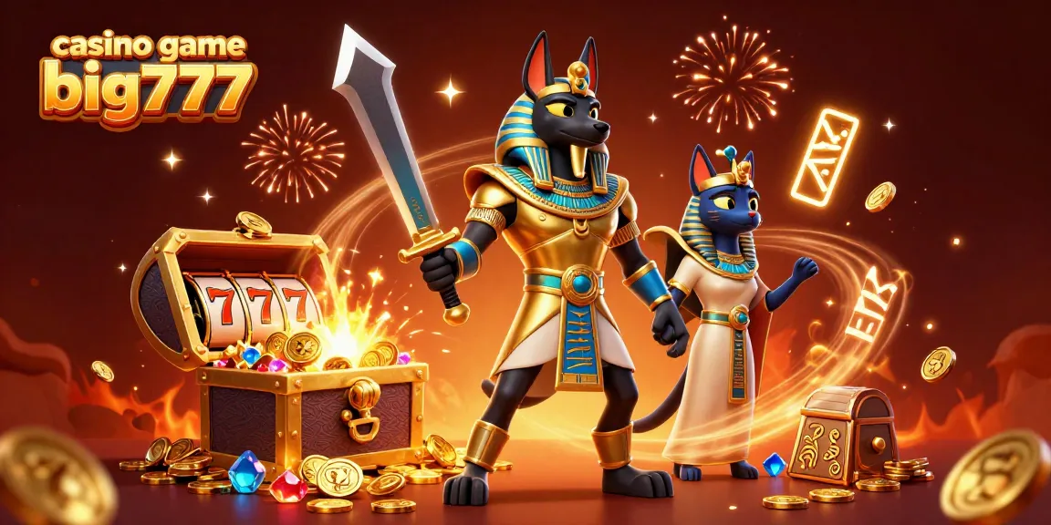 Engaging scene depicting the casino game big777 with ancient Egyptian characters and vibrant slot elements.