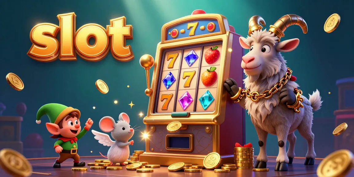 Experience the excitement of slots with a vibrant 3D illustration showcasing lively game elements and characters engaging in a thrilling casino scene.