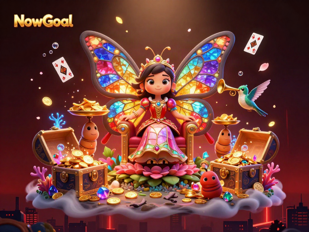 Experience excitement with NowGoal's unique sports betting scene, showcasing vibrant elements and animated characters.