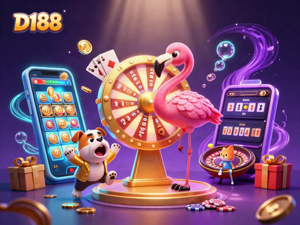 D188 engages players with captivating game show elements and vibrant casino symbols.