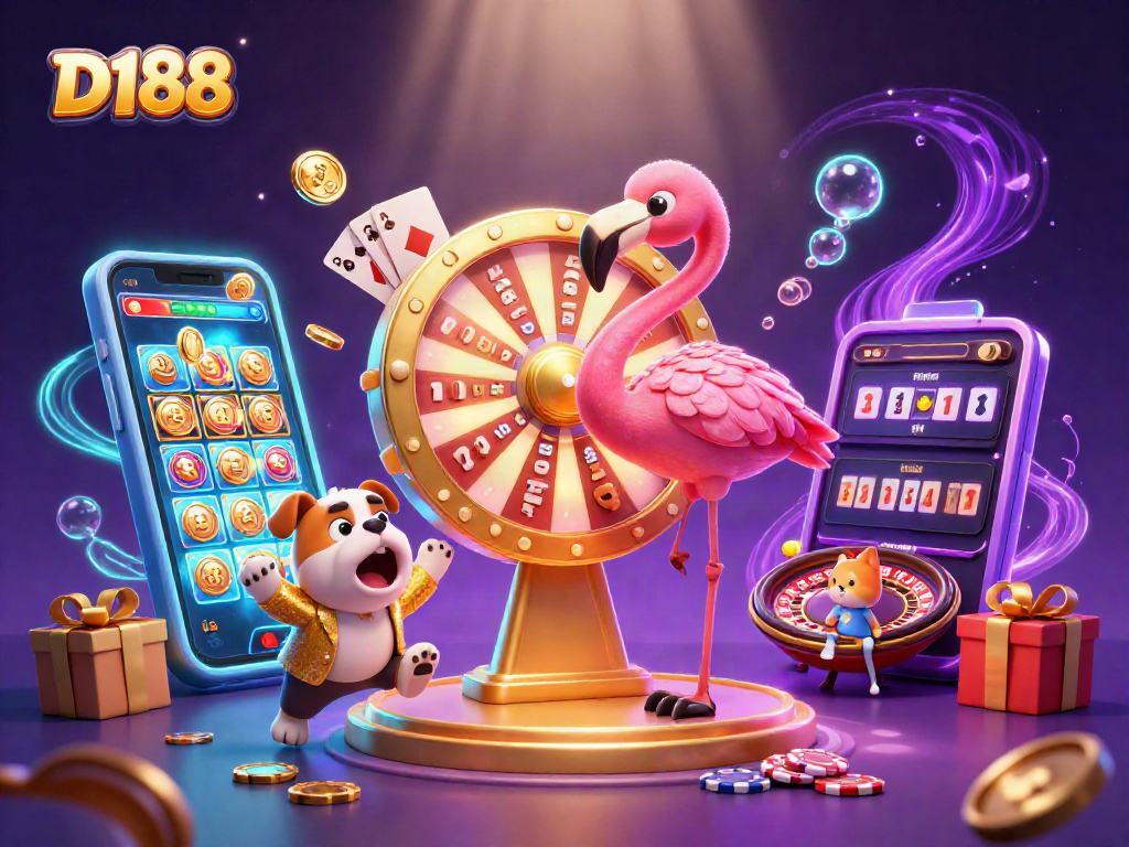 D188 engages players with captivating game show elements and vibrant casino symbols.
