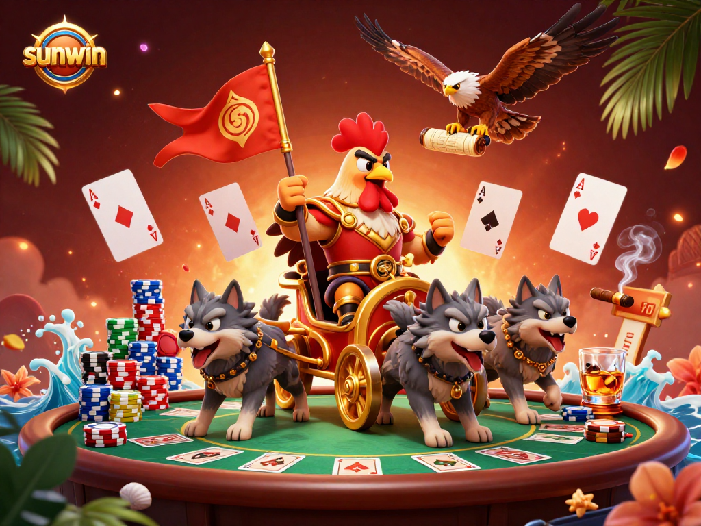 Play poker like a champion with sunwin's vibrant casino scene, showcasing exciting action.