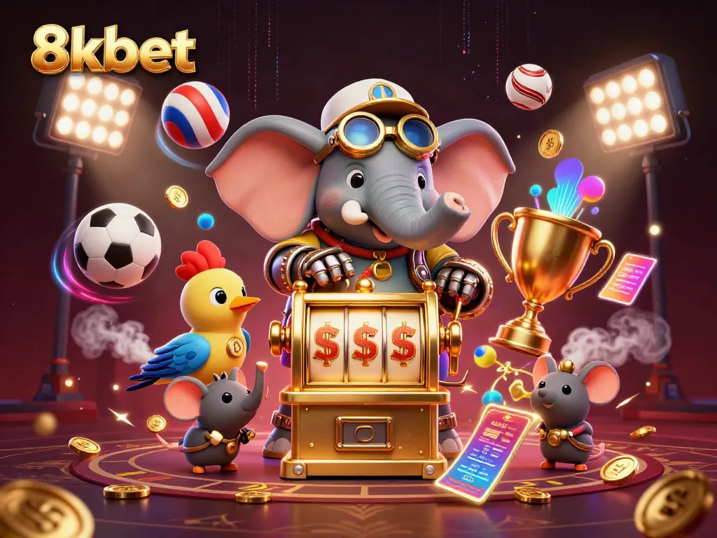 Experience thrilling gameplay with 8xbet's steampunk-themed slot machine and dynamic sports action.