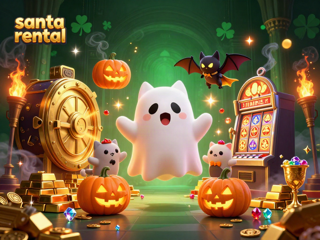 Experience the magic of Santa rental with a captivating haunted casino scene.