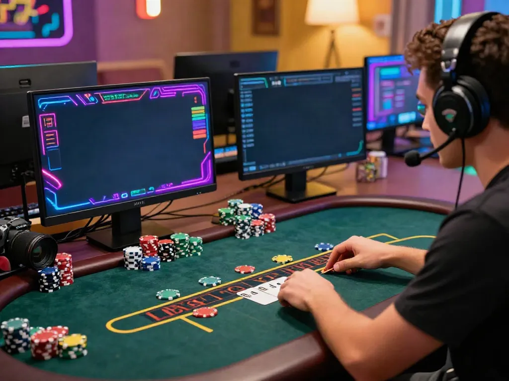 Player enjoying a non gamstop UK casino blackjack game with excitement.