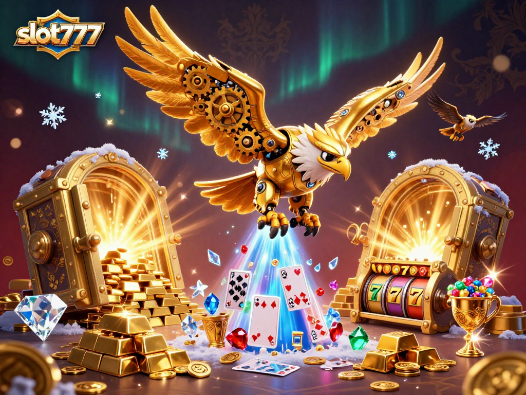 Experience thrilling slot777 action with vibrant jackpot reels and dynamic casino elements in a dazzling 3D illustration.