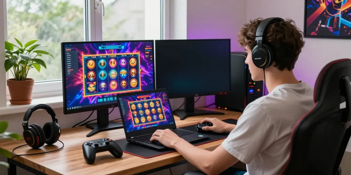 Exciting gaming setup featuring a player at a non gamstop UK casino