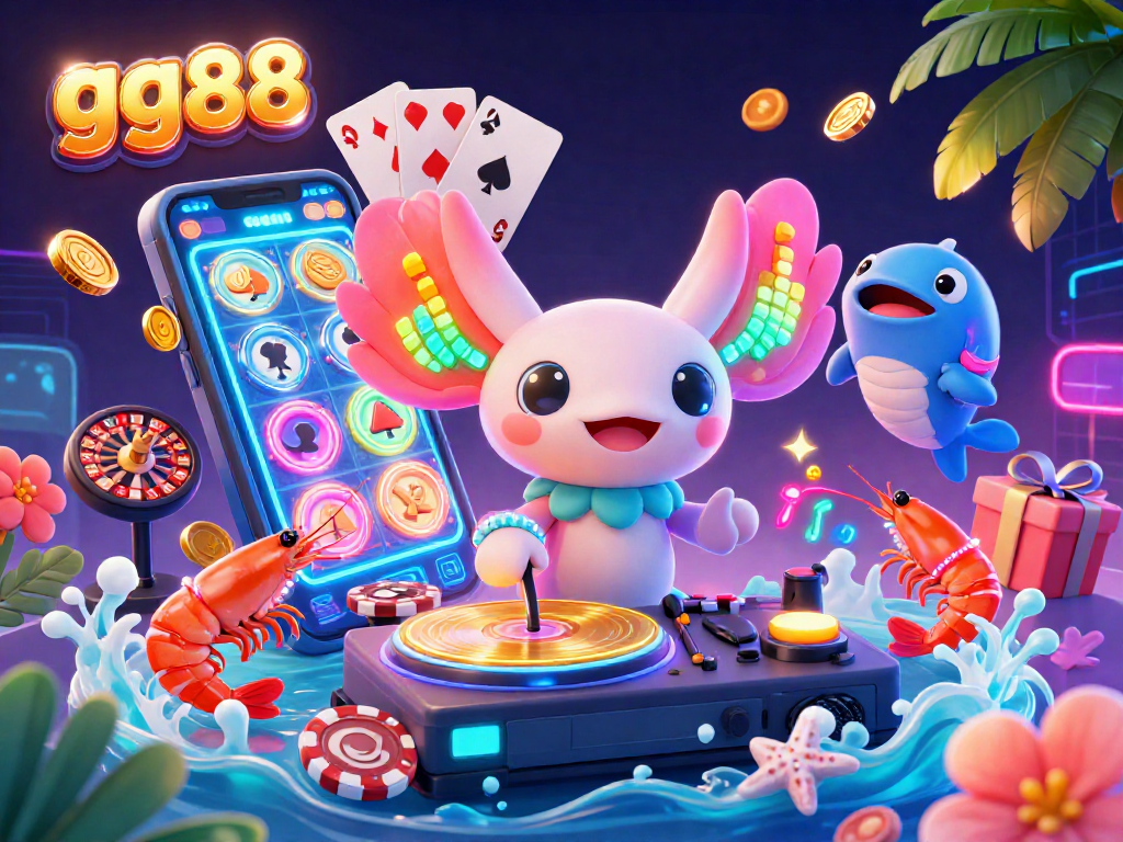 Experience thrilling lottery action with gg88's vibrant casino scene featuring colorful characters and dynamic games.