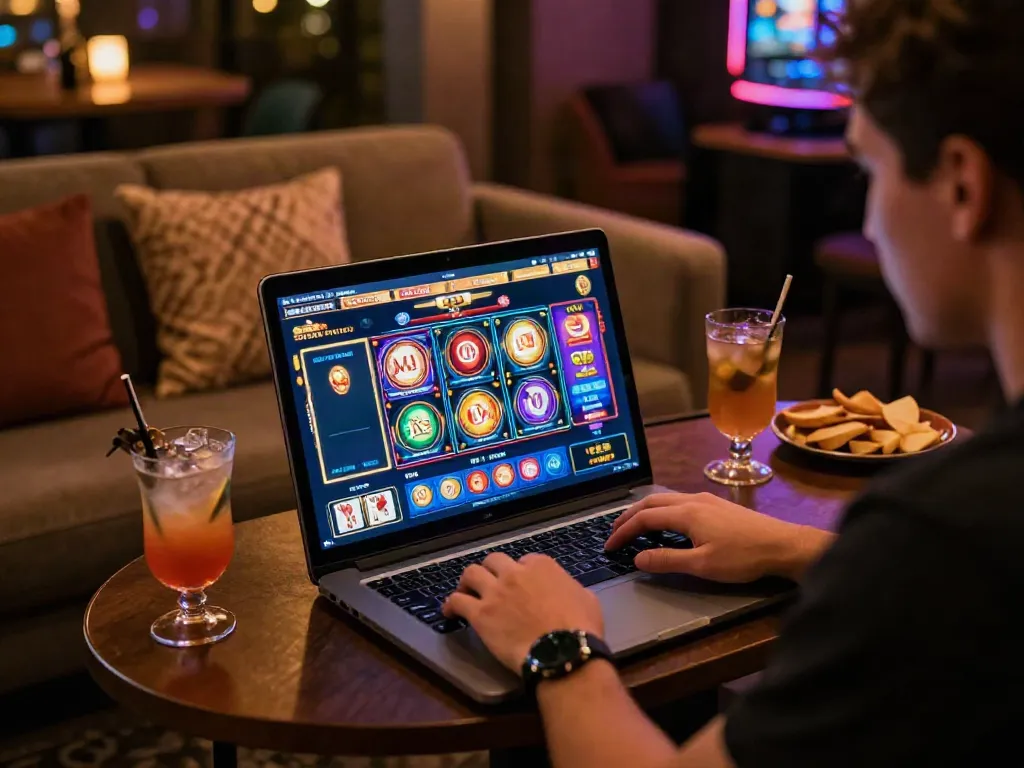 Engaging experience at non GamStop UK casino with vibrant game graphics and cozy atmosphere