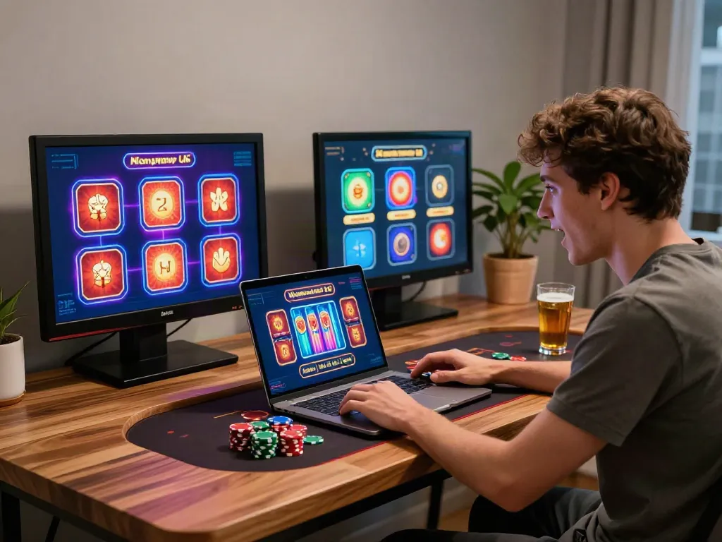 Exciting online gambling moment showcasing non gamstop uk casino with vibrant game graphics and player engagement.