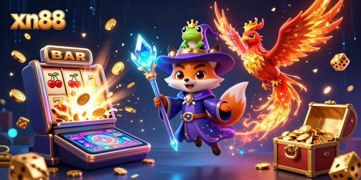 Experience the thrill of xn88 with a magical fox wizard, phoenix, and explosive slot action.