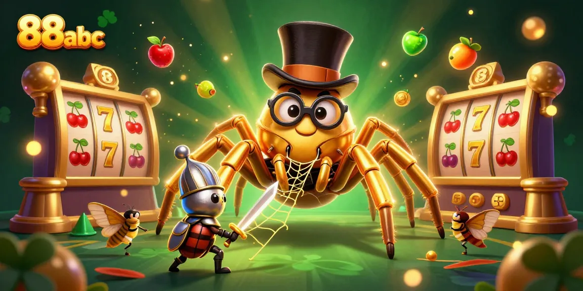Engage with 88abc's immersive gaming experience featuring vibrant slot reels and captivating characters.