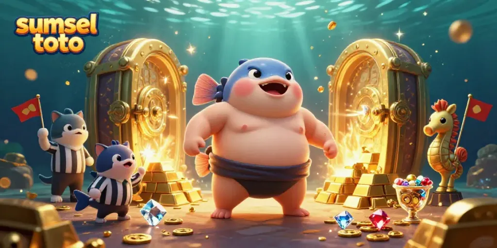 Engage in casino fun with sumsel toto at an underwater gaming extravaganza featuring characters and rich elements.