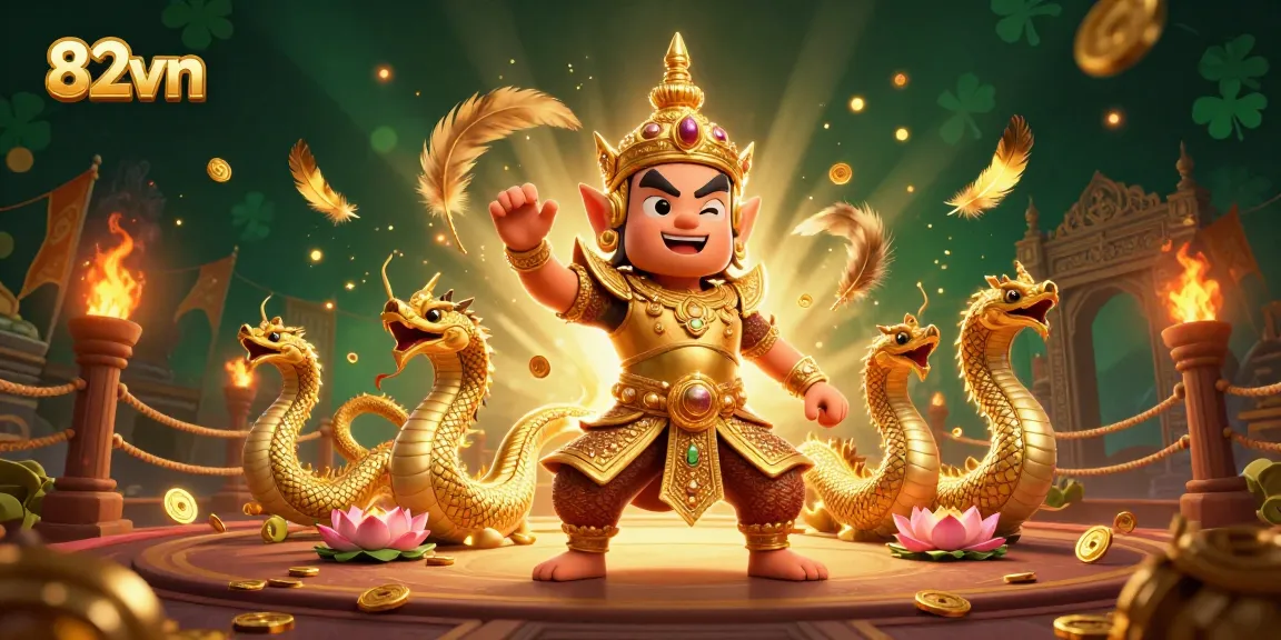 Experience thrilling betting action with 82vn's vibrant casino-themed illustration featuring a Thai guardian.