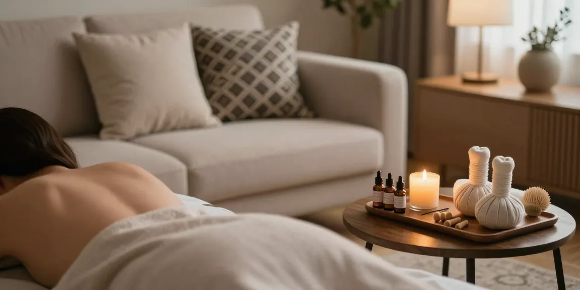 Experience a 마포출장마사지 in a serene home wellness setting for relaxation.