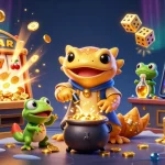 Play exciting games at 79 king, featuring a vibrant scene with enchanting alchemists, gold coins, and thrilling jackpots.