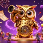 Go88 brings excitement with a vibrant casino scene featuring a golden owl and lucky charms.