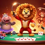 Caswino features an energetic scene with vibrant cartoon characters and dynamic casino elements.