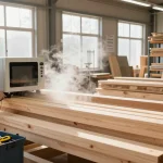 Shashel wood treatment process in vibrant workshop eliminating wood-boring pests effectively