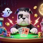 Experience high-stakes gaming action with the sunwin 2026, featuring a fantastical scene of a bulldog monster dealing cards.