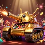 Situs slot Api777 dengan variasi permainan slot gacor terlihat penuh warna dan dinamis dalam ilustrasi 3D menarik.