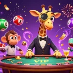 Experience the thrill of Go99 with a vibrant casino scene featuring a high-roller giraffe and playful elements.