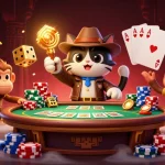 32win showcases an archaeologist cat and monkey in a vibrant casino treasure scene.