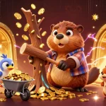 Spin slots and collect winnings in the vibrant, chaotic world of fv88 with animated characters.